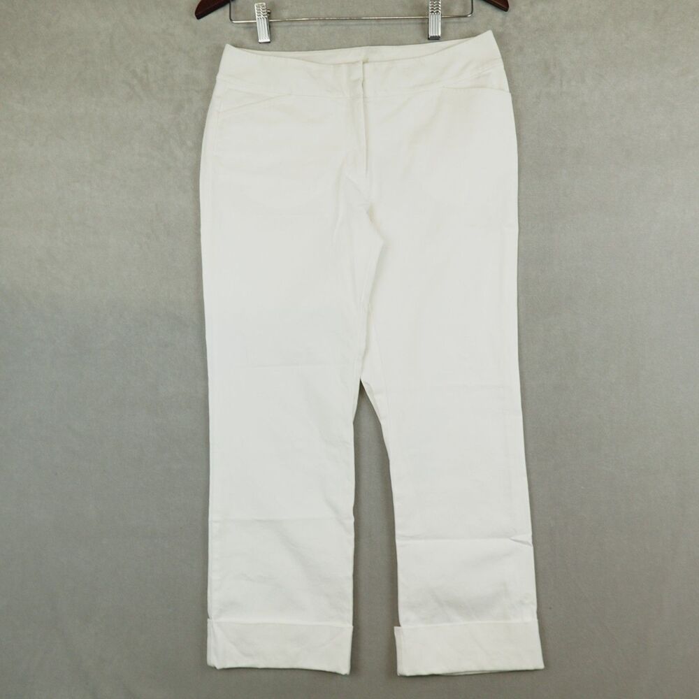 Eileen Fisher Trousers Womens XS White Tapered Cuffed Casual Pants